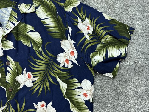 Royal Hawaiian Creations Shirt Mens 2XL Blue Green Floral Hawaiian Camp Aloha - Picture 2 of 15