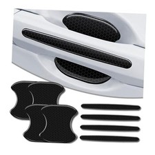 4Pcs Reflective Car Door Handle Bowl Sticker, Car Door Handle 8Pcs Black