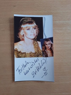 Autogrammfoto Britt Ekland, handsigniert, aus Sammlung, Bondgirl