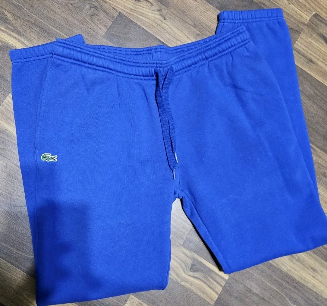 Lacoste Sport Men's XXL Tennis Fleece Lined Pants Royal Blue sweatpants joggers thumbnail 3