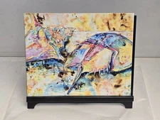 Shoe Crab And Conch Original Art by Jen Callahan Ceramic Tile 8"×9" With Stand
