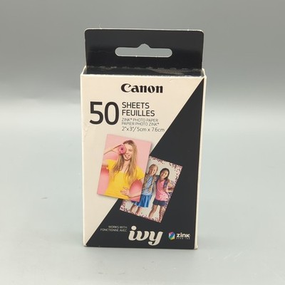 Canon Zink Ivy Photo Paper - 2 x 3 Inches - 50 PACK ! Sticky Back New Sealed