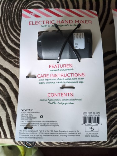 Electric Hand Mixer (Black) - Picture 2 of 2