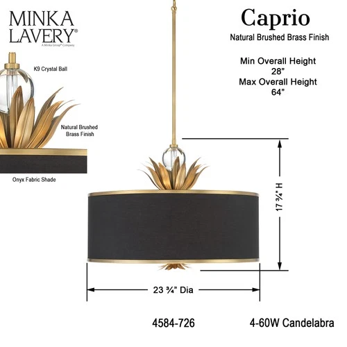 Minka Lavery 4584 Caprio 4 Light 24"W Multi Light Pendant - Natural Brushed - Picture 8 of 12