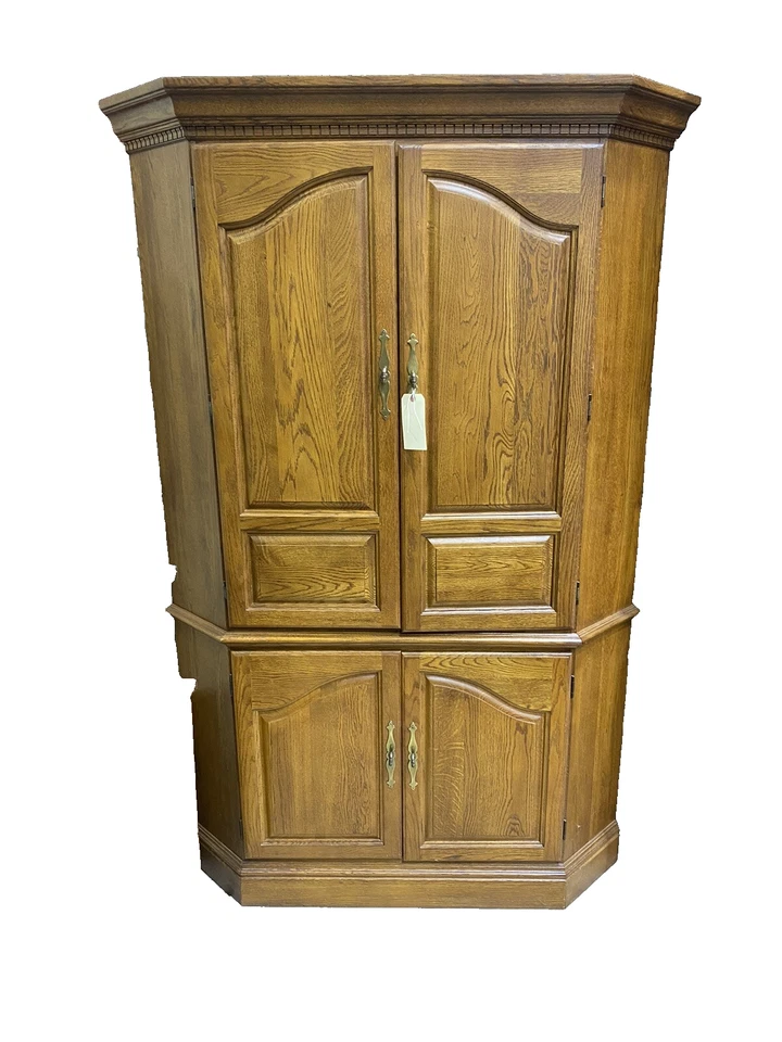 62857 Oak Corner Cabinet Television Stand Entertainment Cabinet - Изображение 3 из 4