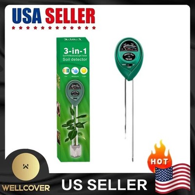 3-in-1 Soil pH Water Moisture Light Tester Meter For Plants Garden Seeding Grow