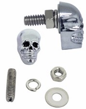 Totenkopf Skull Schraube Kennzeichen Metall Chrom Schwarz Chopper Custom 25mm