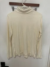 Uniqlo Women's Turtleneck Top, Cream, Large