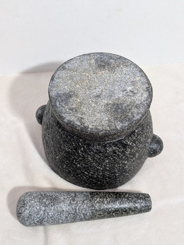 Granite Etched Mortar Pestle Extra Large 8 1/2" Decor Guacamole Seeds 24 Pounds - Picture 10 of 16