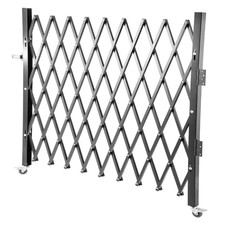 Single Folding Security Gate 51.57 In. H X 74 In. W Steel Accordion Fold Door Ga