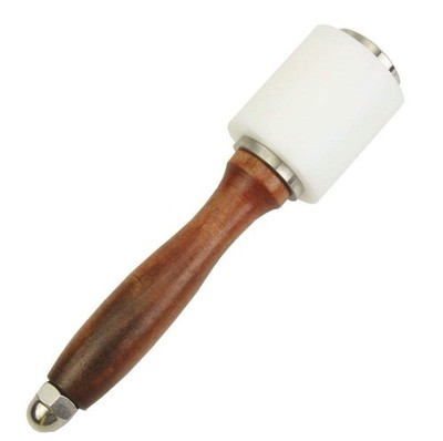 Evwoge Nylon Head Leather Carving Hammer Mallet For Leatherwork I-Head, Wood 