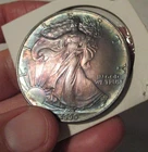 Walking Liberty 1990 American Eagle 1 Oz Fine Silver Dollar USA color Very Nice