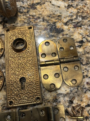Antique Brass Door Knob & Hardware - Picture 7 of 10
