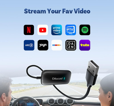 Ottocast 3-in1 Wireless CarPlay AI Box Android Auto Adapter with Youtube Netflix