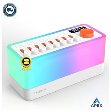 Sleep Sound Machine 8 Nature Sounds Bluetooth Speaker Night Light Timer Battery
