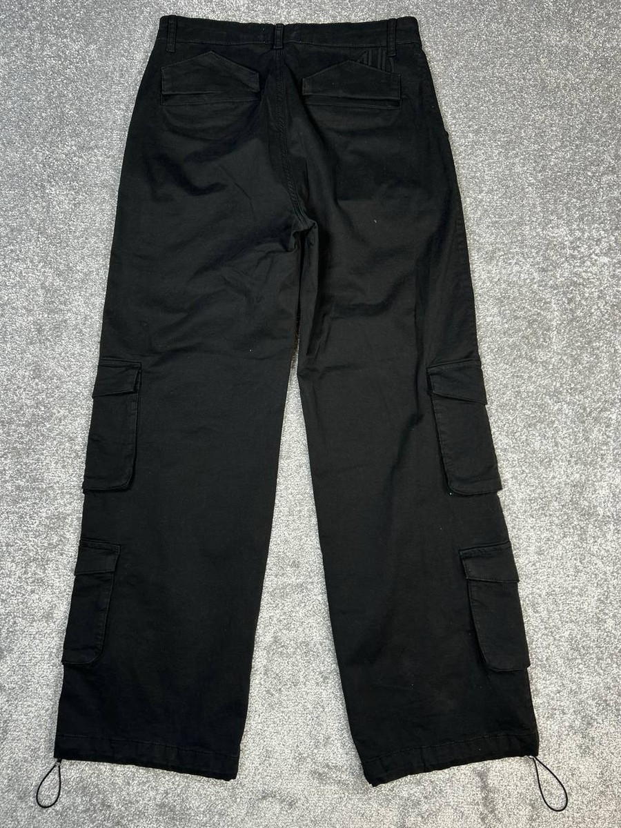 極美品 ZARA RHUIGI UTILITY ブラック カーゴパンツ XL Zara Rhuigi Utility Pants Mens L-XL Black Cargo Cotton High
