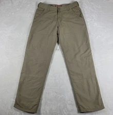 Simms Pants Men's Small Beige Fleece Lined Fishing Cold Weather Adjustable Cuff