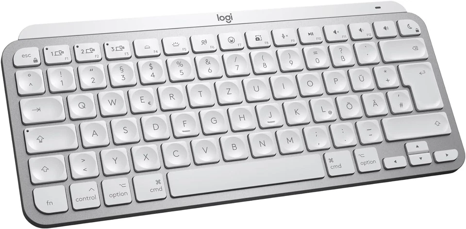 Logitech MX Keys Mini Kabellose Tastatur, Pale Grey, WEIß, Deutsch FOR MAC #GBR