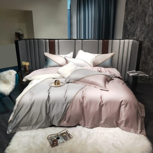 Luxury Bedding Set 120 Thread Count Embroidered Long Staple Cotton Matching 4PCS - Picture 8 of 15