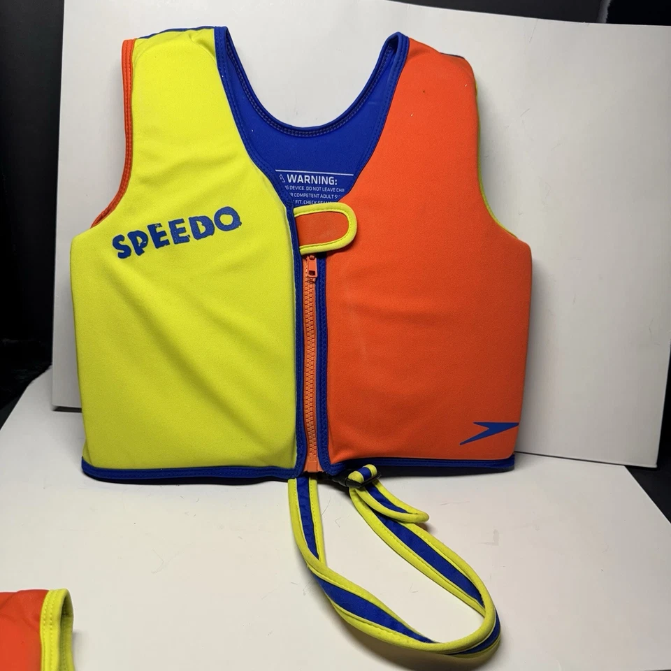 Chaleco salvavidas flotación SPEEDO niños 4-6 años niños 40-60 libras 24" pecho PAR Foto 2 de 4