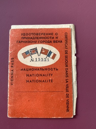 Raro Certificado y Certificado Cultural Comandante Interunional Viena 1945 - Imagen 2 de 9
