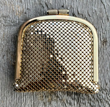 Studio Imports Hong Kong Vintage Gold Metal Mesh Coin Purse, 1970s-1980s. EUC