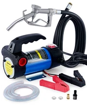 OMT Diesel Transfer Pump 12V DC Fuel Transfer Pump Kit with Nozzle & Hoses 12GPM