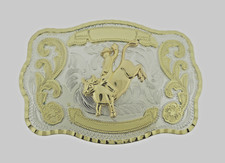 Rodeo Belt Buckle Gold Silver Metal Cowboy Cowgirl Men Women Bull Rider Western
