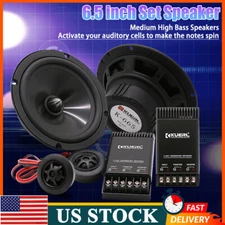 6.5" 2 Way Car Audio Component Speaker 4 Ohm Max 120W Subwoofer Speakers Kit US