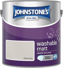 Johnstone's - Washable Paint - China Clay - Matt Finish - Emulsion Paint - - - &