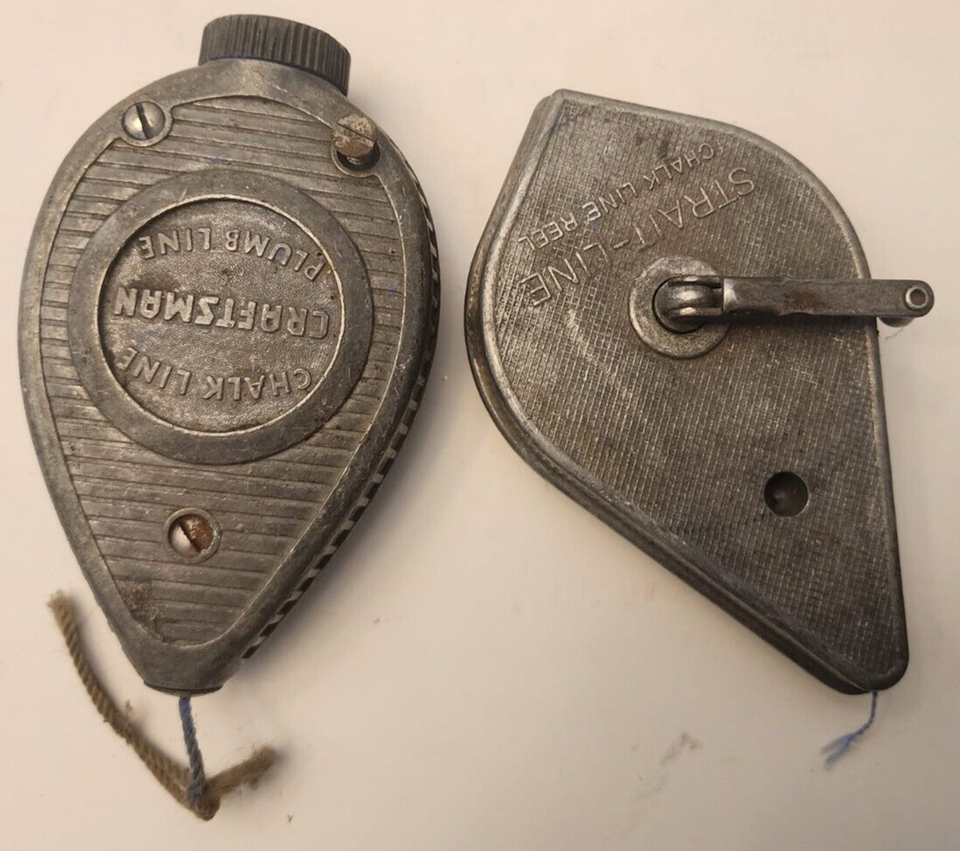 CRAFTSMAN + STRAITLINE Chalkline PLUM BOB old tools Garage 1950s