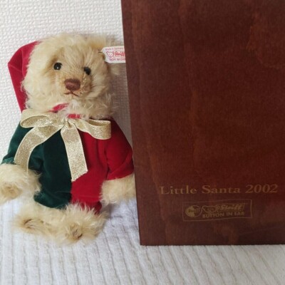 ぬいぐるみ Steiff Little Santa 2002 Steiff Little Santa 2002 Teddy Bear 7.8 in Limited With