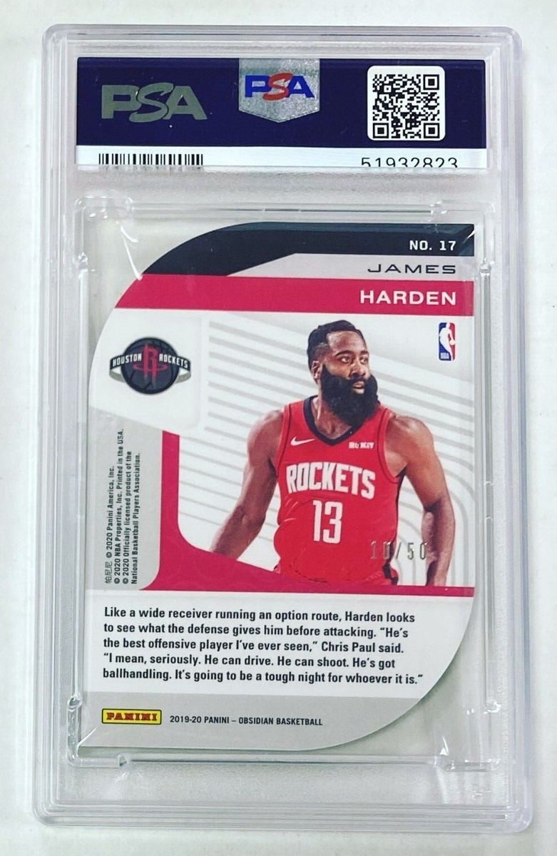 2019-20 Panini Obsidian James Harden Atomic Electric Etch Purple