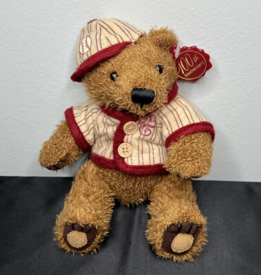 Dan Dee Collector s Choice Baseball Teddy Bear 100th Anniversary 10  Hat & Shirt