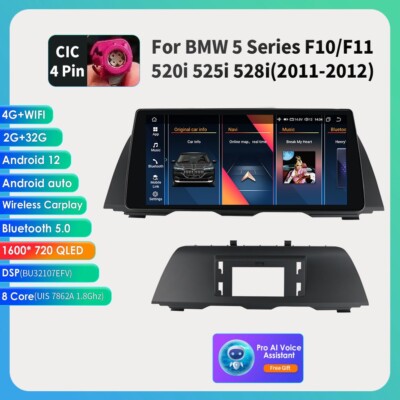 10.33''Android 12 8Core Car Stereo GPS CarPlay For BMW 5 Series F10 525i 528i CIC