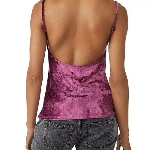 Free People All Night Velvet Tunic Fig Jam Size Small New - Picture 2 of 5