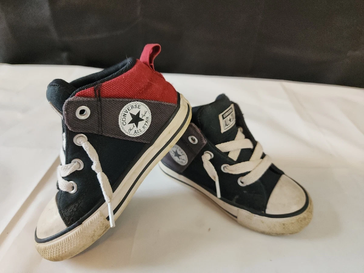 gebed Is Afstoten Converse All Star Chuck Taylor Infant Shoes Sz 7 Black &amp; Red Sneakers🔥  | eBay