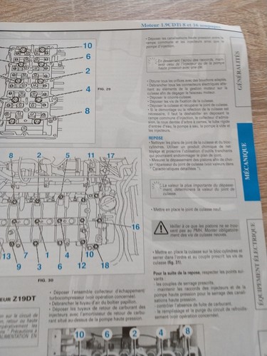 REVUE TECHNIQUE OPEL ASTRA 1.7 CDTi 1.9 CDTI 100 120 8 16 V diesel depuis 2004 - Picture 13 of 22