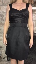 Max and Cleo Little Black Dress Satin Sleeveless Woman NWOT Size 8