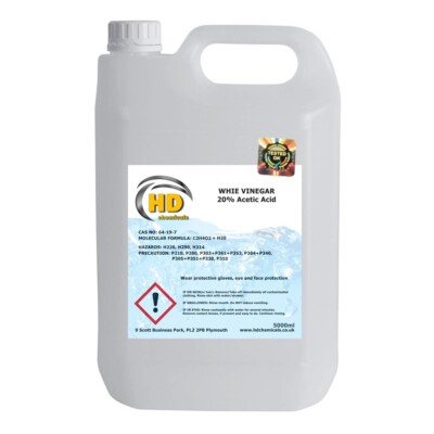 5ltr White Vinegar 20% Very Strong Cleaning, Limescale Descaling