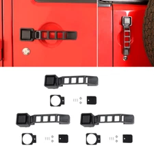 ⭕3pcs Black Exterior Door Handles Replacement Set for 2007-2018 Jeep Wrangler JK