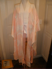 Handmade Kimono Peach and White Long Sleeves see description 103