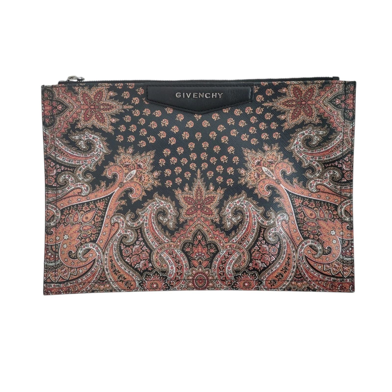 Pochette Givenchy Antigona in pelle pochette Paisley Saffiano con zip autentica
