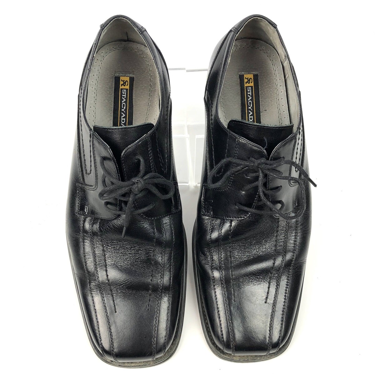 Stacy Adams Size 11 Men\'s Black Leather Square Toe Low Lace Up Shoes Stacy Adams Men main image 2