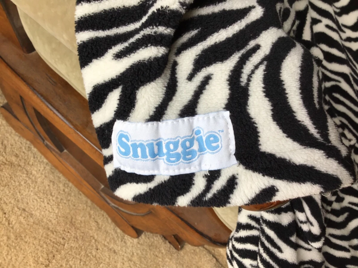 SNUGGIE WEARABLE ZEBRA BLANKET W SLEEVES SOFT FLEECE ROBE 4 COUCH