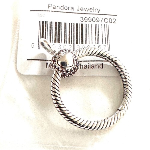 NWT💕 PANDORA MOMENTS SMALL PAVE O PENDANT PINK CZ 399097C02 - Picture 6 of 8