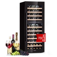 Weink&uuml;hlschrank 2 Zonen Weinlagerschrank 73 Flaschen freistehend 192 L Schwarz