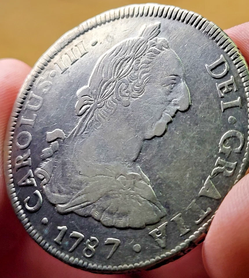 1787 SPANISH COLONIAL POTOSI 8 Reales SILVER DOLLAR - AMERICAN POCKET CHANGE - Image 4 of 4