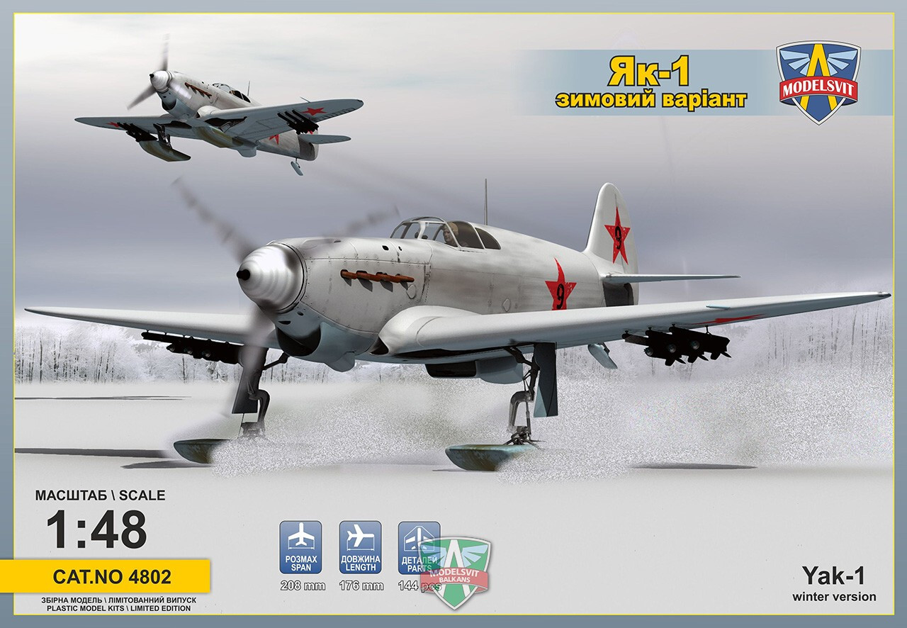 Maquette avion Yak-1 Soviet Fighter sur skis WWII Modelsvit 1/48
