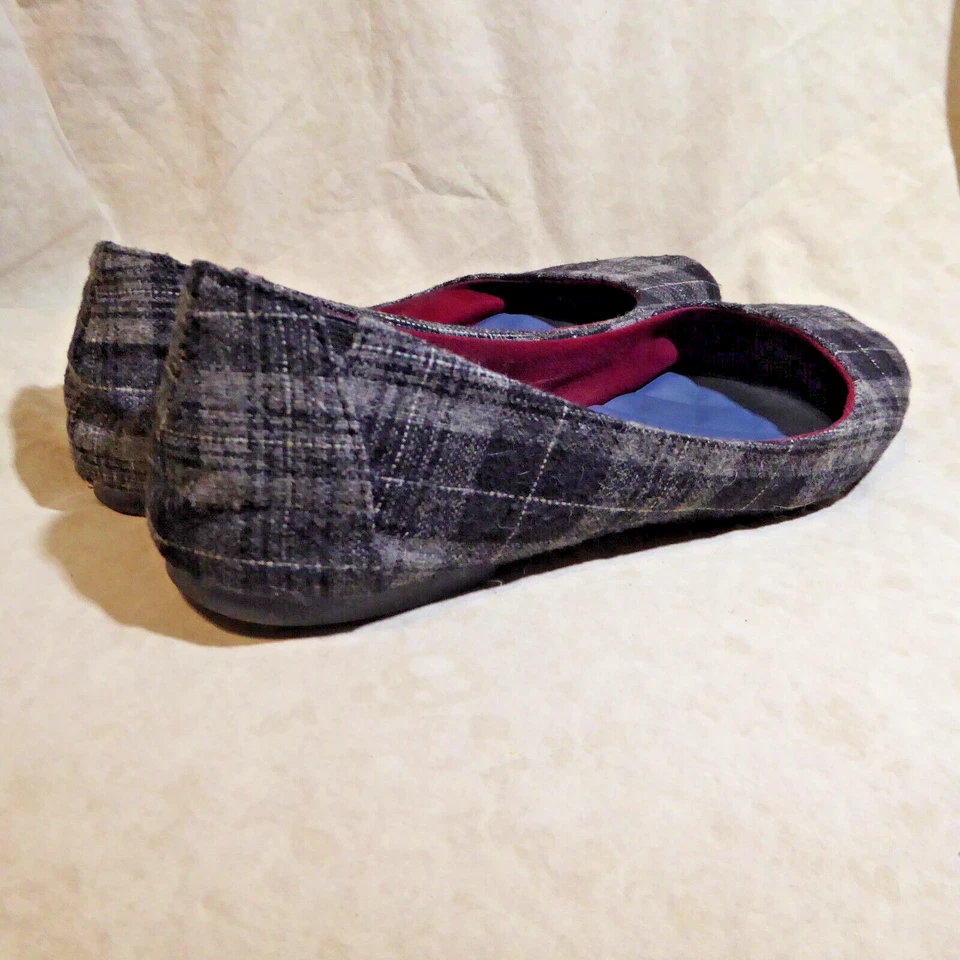 🩰 Классические балетки Jellypop размер 10 M серая клетчатая ткань; мягкие стельки - Изображение 4 из 4